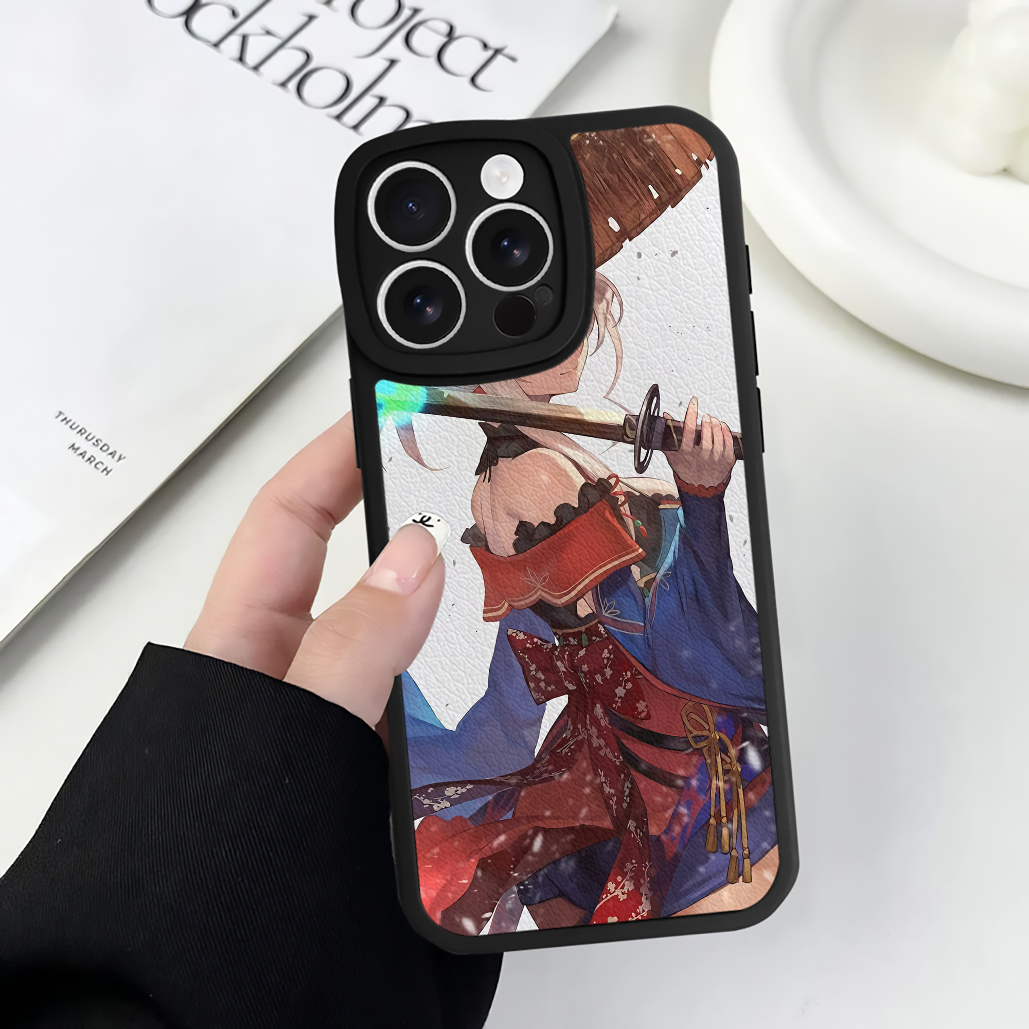 （画像用） 刀剣乱舞 Touken Ranbu 【iPhone 16シリーズ対応】シリコンスマホケース（レザー調） 材質：シリコン